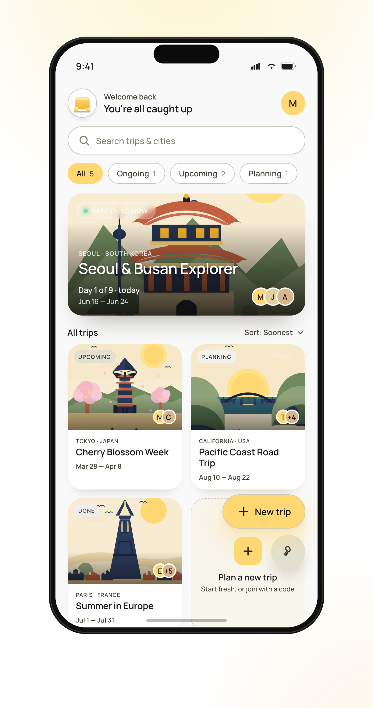 Butter Agent trips home screen